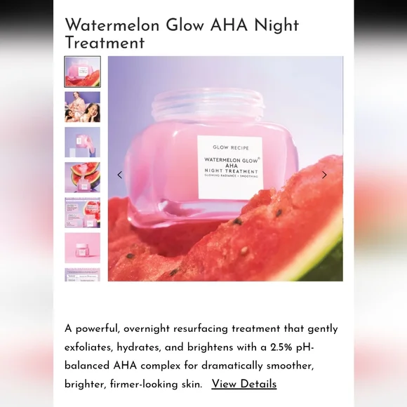 Glow Recipe Watermelon Glow AHA Night Treatment 60 mL New Retail $40 - Picture 3 of 4